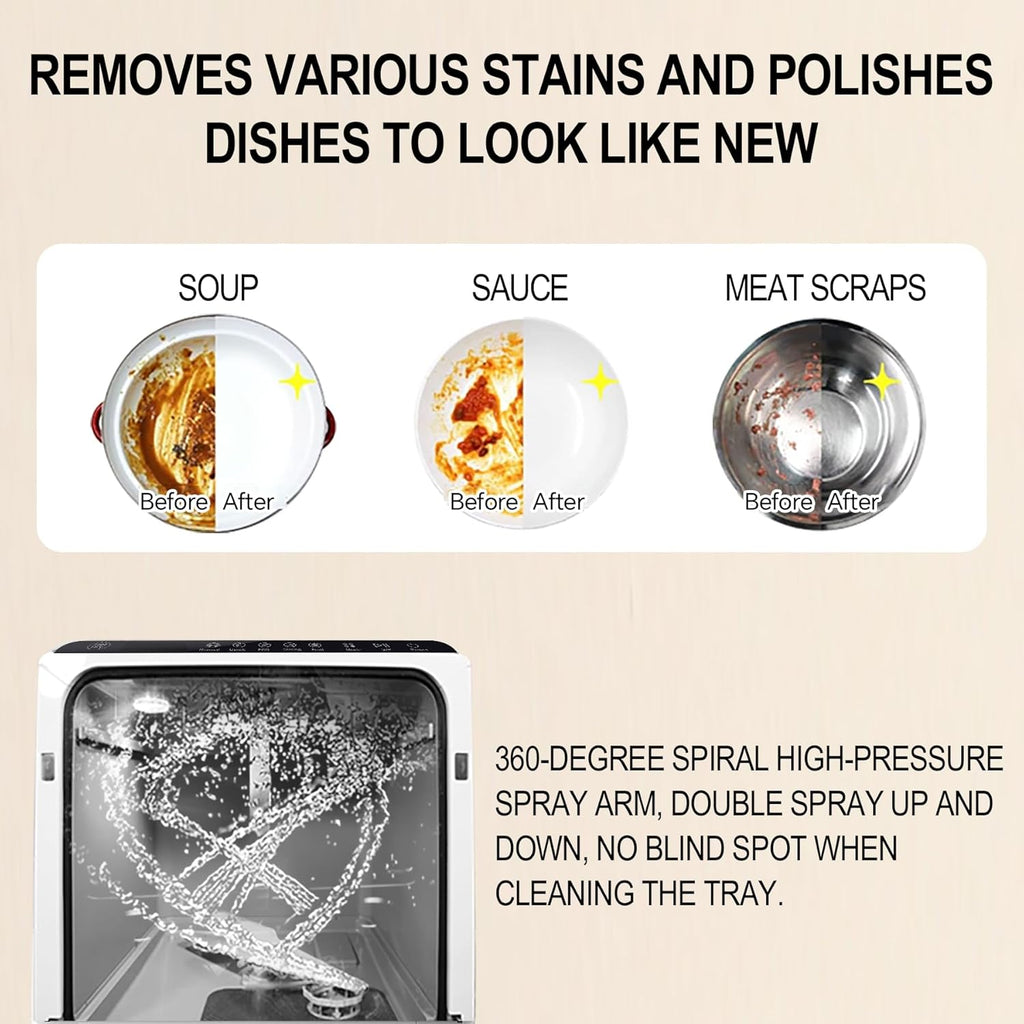 Countertop Dishwasher With Built-in Water Tank, Dishwasher Mini Portable For Apartments and RVs