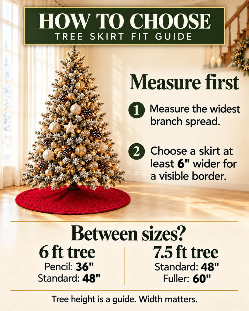 60 Inch Red Knitted Christmas Tree Skirt