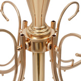 5 Arms Candelabra Crystal Candle Holder, 49 Inches Gold Crystal Candle Holders with Hanging Crystal Drop, Gold Floor
