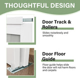 Paintable Sliding Closet Door 60" x 80", 5-Panel Solid Core Interior Sliding Door for Bedroom, Bypas
