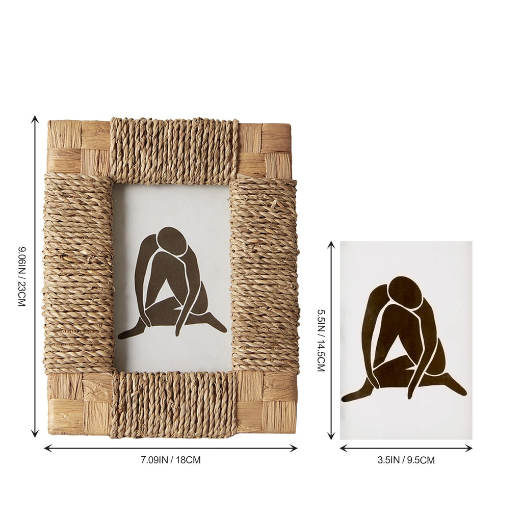 Handwoven Sea Grass Picture Frame Tabletop Display
