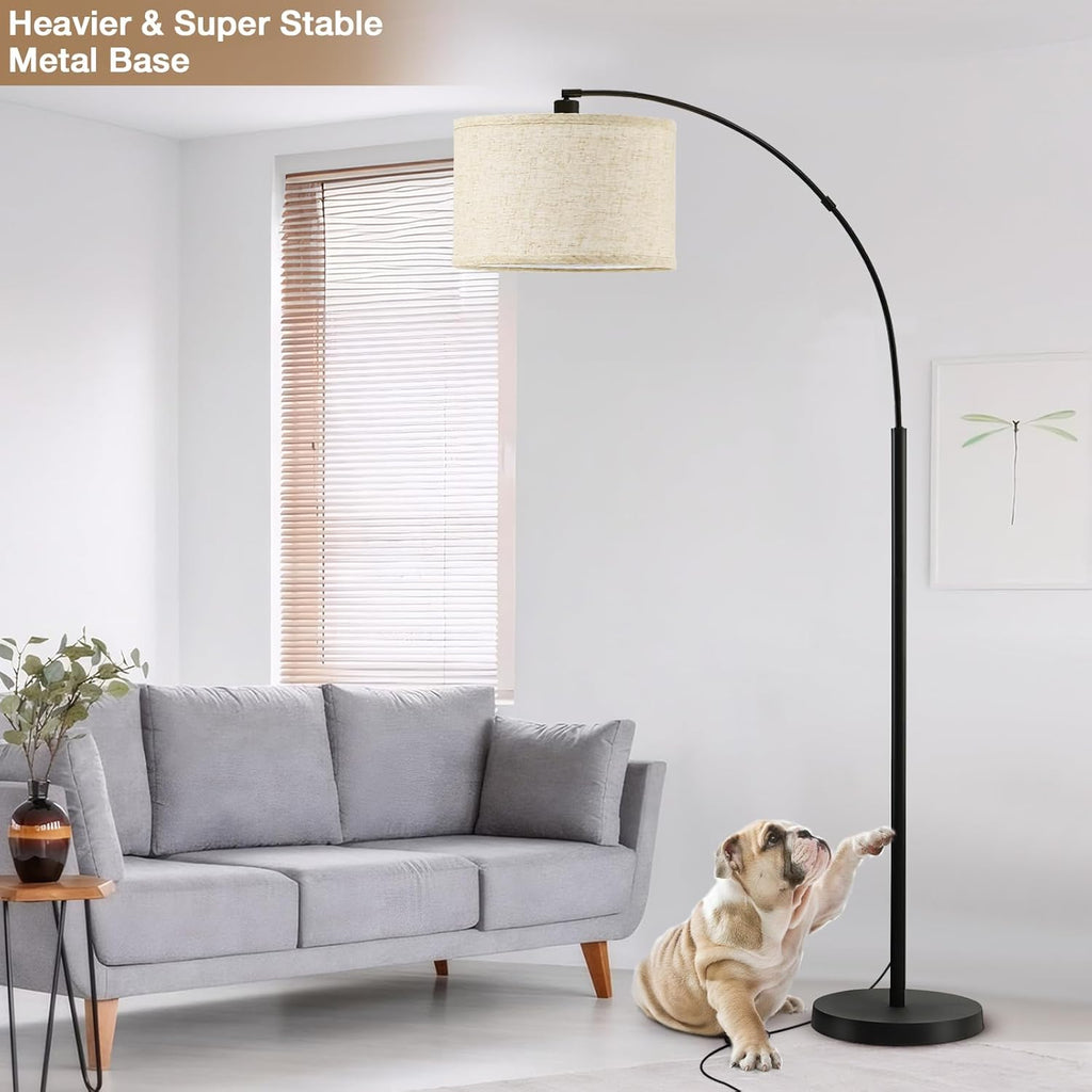 71" Arc Floor Lamps, Standing Lamp with Adjustable Head, Tall Pole Lamp with Foot Switch, Arched Reading Light