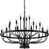 Black Chandelier 24 Light, Modern Farmhouse Chandelier for Dining Room, Round Industrial Candle Chandeliers Light, Wagon Wheel Chandelier 39in 3-Tier for Hallway, Living Room, Foyer, Island Lights A109-B0C3L4C68W