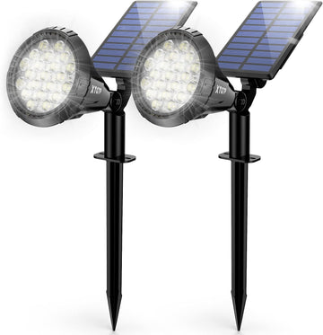 Solar Spot Lights Outdoor, 21 LEDs Solar Outdoor Lights Auto On/Off with 3 Modes, IP67 Waterproof Yard Spotlight