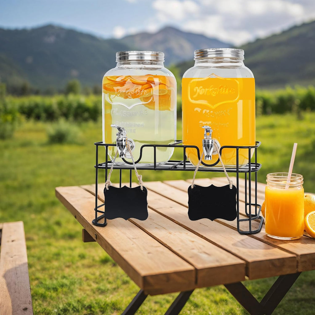 Gallon ,Beverage Jars with Stand - Set of 2