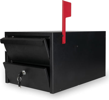 Locking Mailbox with Lock and Key Modern Mailboxes Post Mount - Obsidian