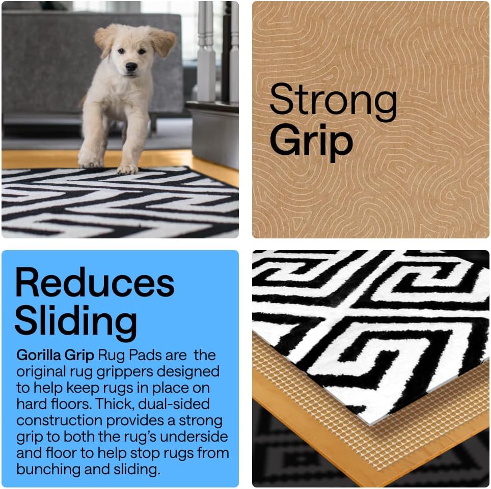 Slip Resistant Rug Pads for Hardwood Floor, 2x8 Cream - Set of 16