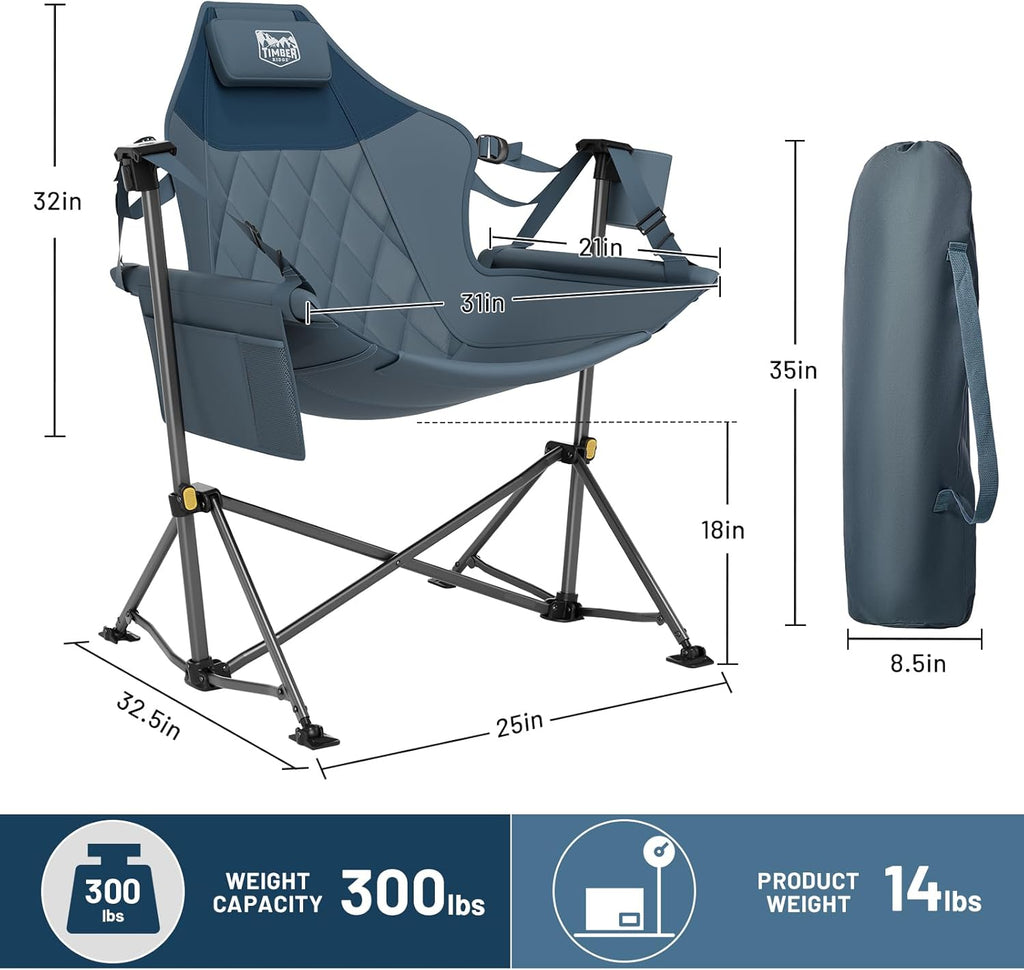 Hammock Camping Chair, Portable Oversized Swinging Camp Chairs | Heavy Duty Folding Hammock Chair with Adjustable