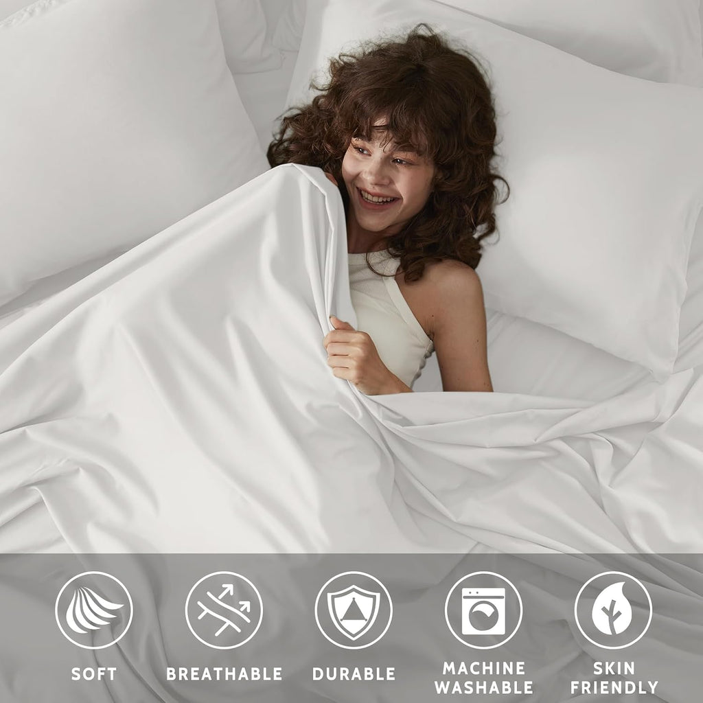 King Sheets Set - 6 Piece Luxuriously Soft & Cooling Sheets King - Ultra Soft 16" Deep Pocket King Sheet Set - Fitted