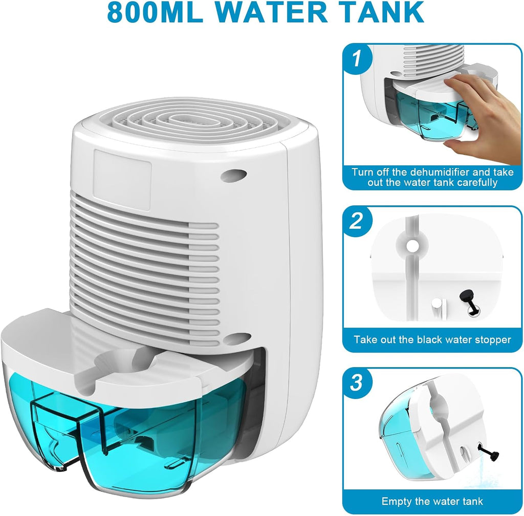Dehumidifier with Drain Hose. Small Portable Dehumidifier. Auto