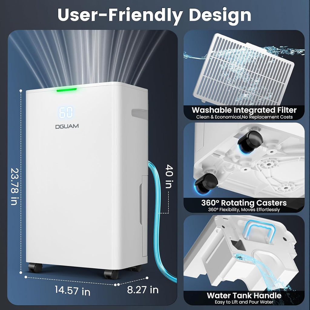 4500 Sq. Ft Dehumidifier, Max 80 Pint Dehumidifier for Basement, Compressor Dehumidifiers for Home with Drain Hose