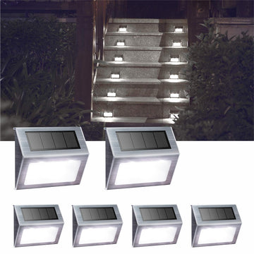 White Solar Lights for Deck Step Fence Post, SST Housing, 6 Pack