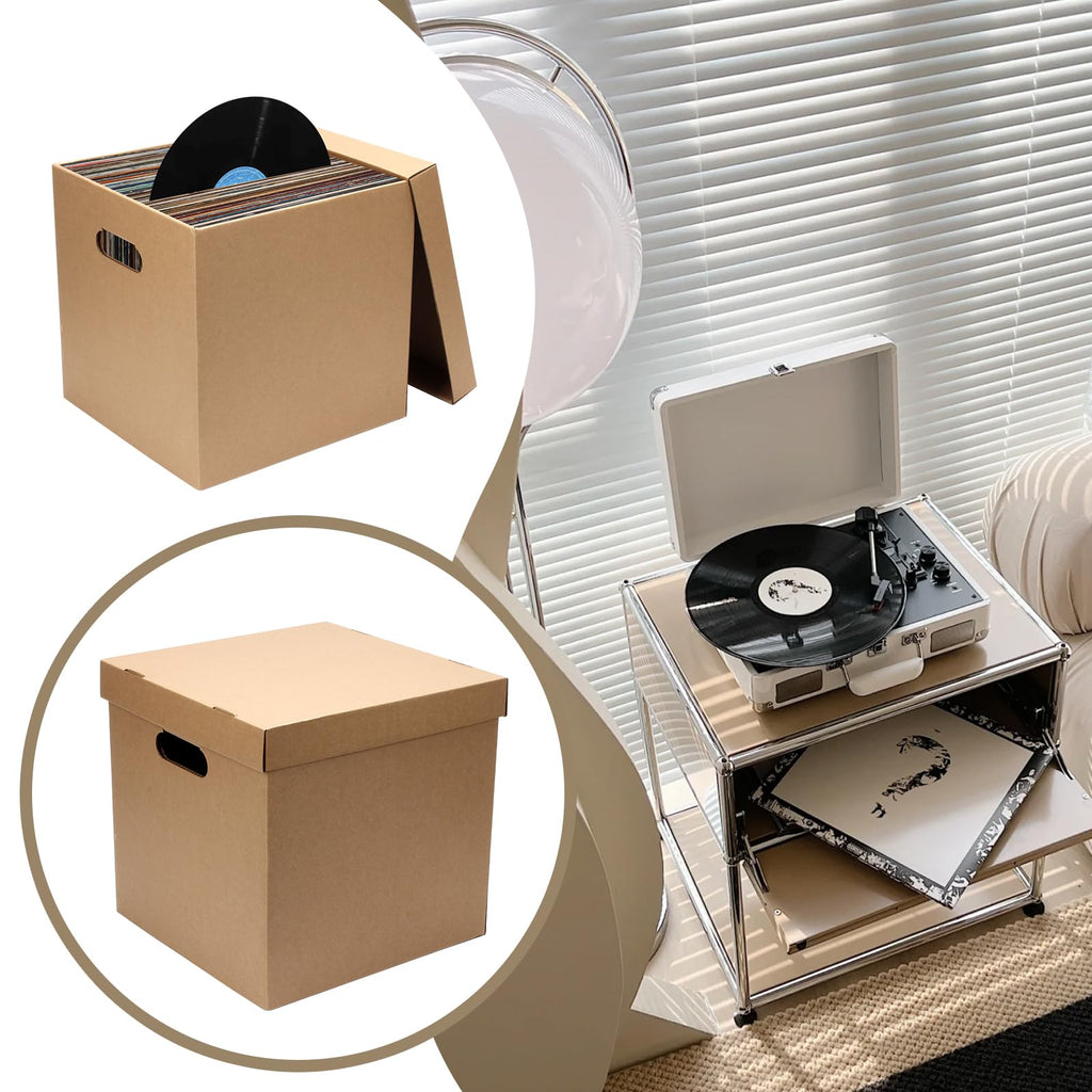 5 Pcs 12'' Vinyl Record Storage Box Record Album Storage Crate