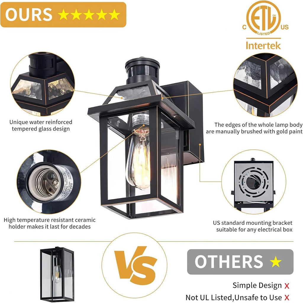 Porch Lights with GFCI Outlet, Dusk to Dawn Outdoor Lights with Outlet