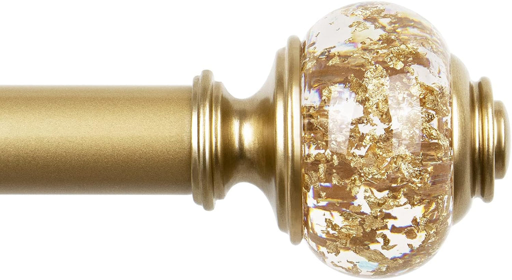 2 Pack Window Treatment Finials for 1 or 7/8 Inch Curtain Rods, Gold Drapery Rods Replacement Finials with M6