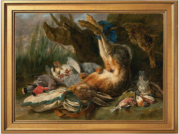Vintage Hunting Scene Poster Framed Canvas Print Oil Paintings Reproduction World Classics Wall Art Painting Pictures