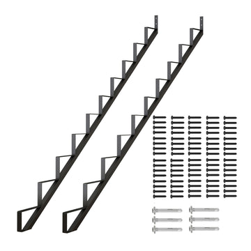 10-Step Outdoor Steel Stair Stringer for Deck Height 81in, 2 Pack