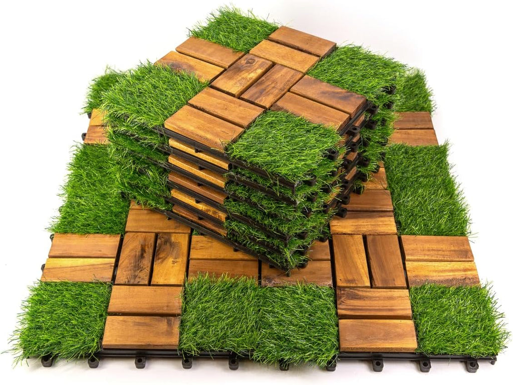 Acacia Wood Deck Tile 10 Pack