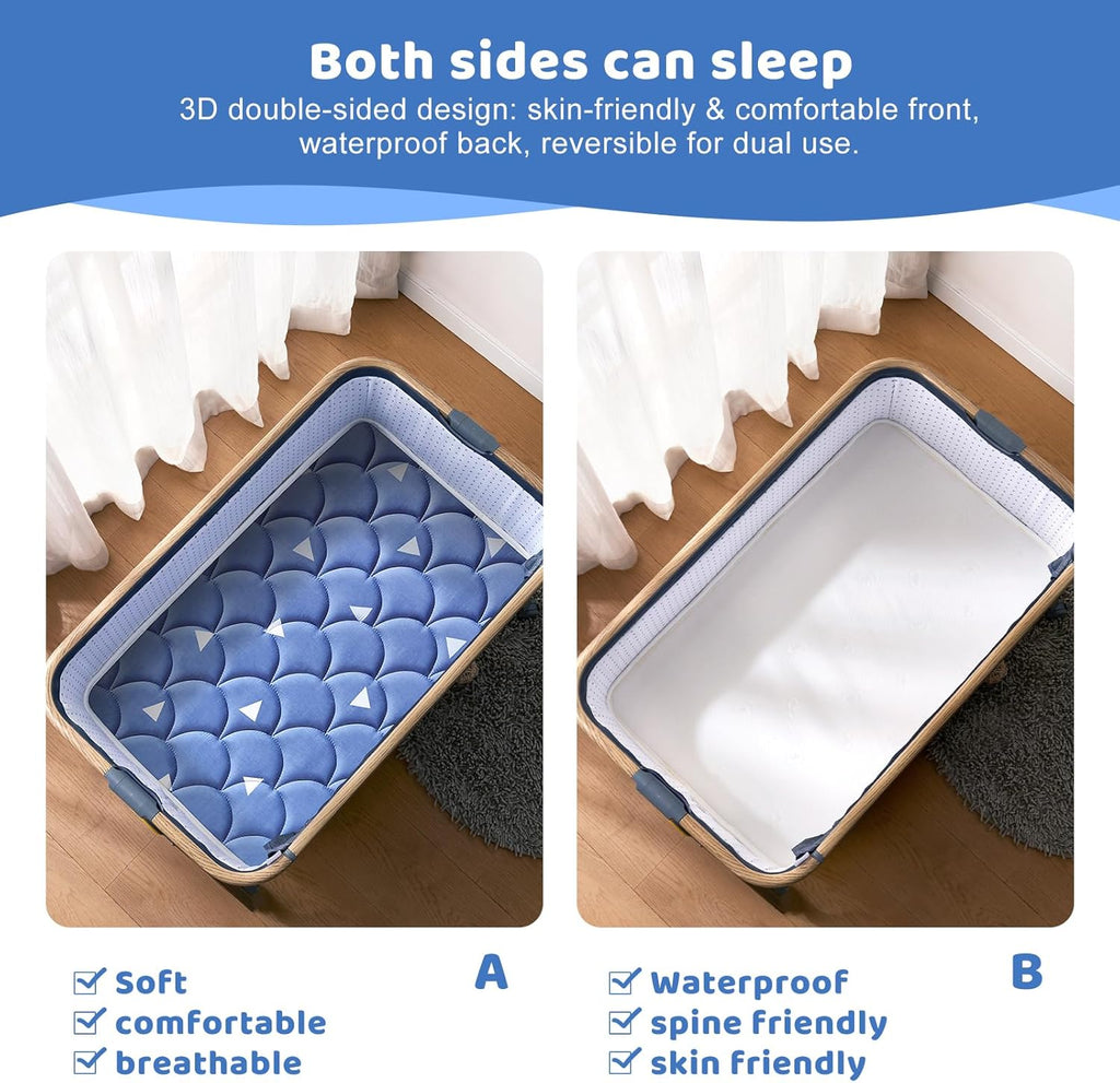Baby Bassinet Mattress 47x 23.6 inches- Firm Support and Comfort Premium Foam,Noiseless and Odorless,Hypoallergenic