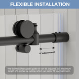 56-60" W x 72" H Frameless Shower Door, SGCC Certified & ANSI Standard Ultra-Clear Tempered Black Shower Door with