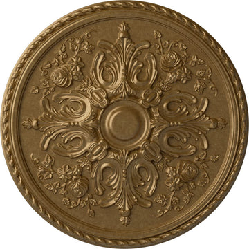 32 5/8"OD X 2"P Bradford Ceiling Medallion Fits Canopies Up to 6 5/8", Pale Gold