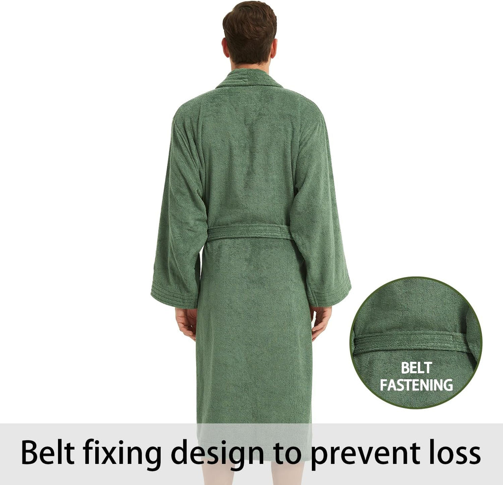All-Cotton Bathrobe Thick Plush Cloth Housecoat Terry Toweling, Sweat Steaming Clothes Comfortable & Warm