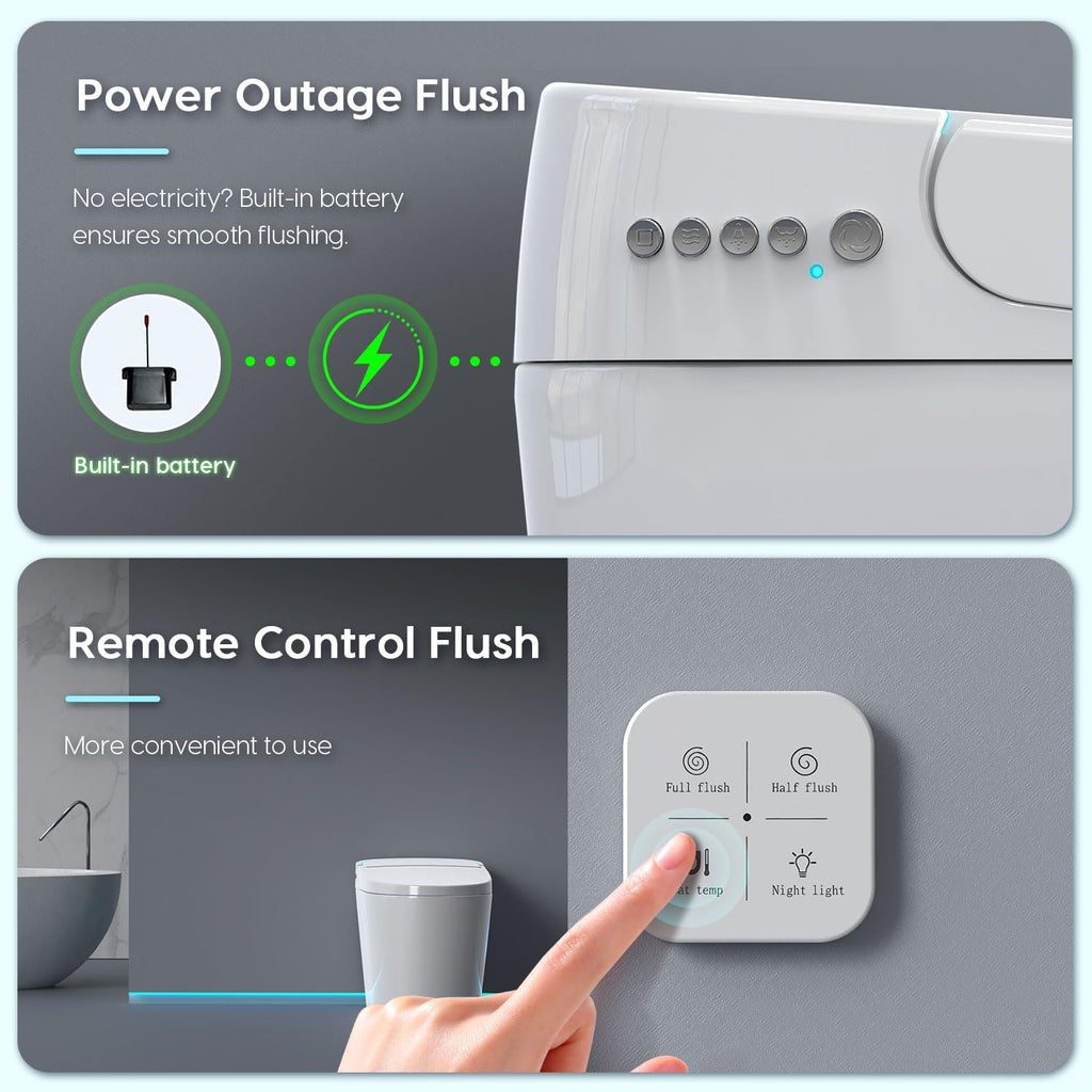 Smart Toilet Auto Flush: Elongated Heated Seat Tankless Toilet