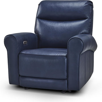 Power Wall Hugger Recliner Chair RV Living Room, USB & USB-C Charging Ports, Modern Rolled Arm Recliner, Faux Leather