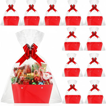 12 Pack Basket for Gift Empty Bulk Empty Gift Basket Kit, Red
