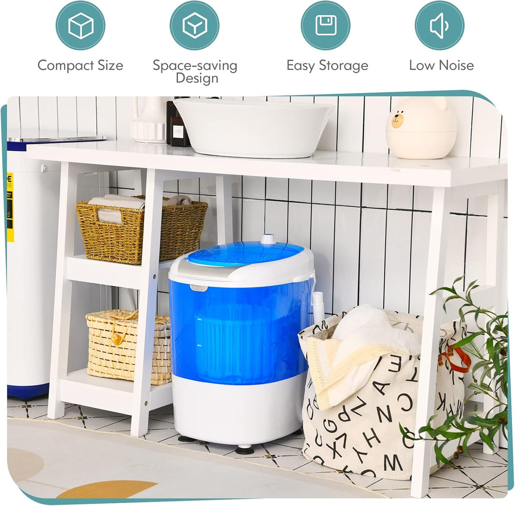 Portable Washing Machine, Mini Washer and Spinner Combo, 5.5lbs Washing Capacity, Semi-automatic Compact Laundry