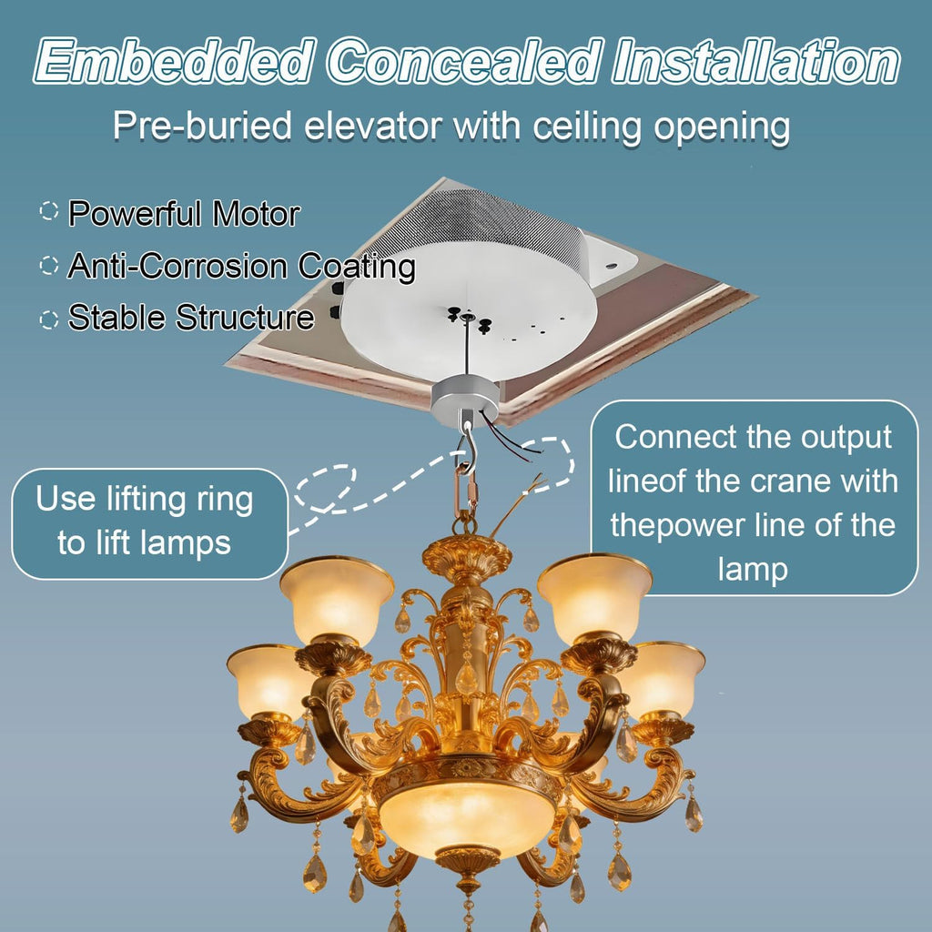 396 lb Motorized Chandelier Lift System with Remote Control – Mid-Capacity