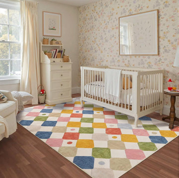5x7 Nursery Rug Washable Kids Playroom Rug Colorful Classroom Decor