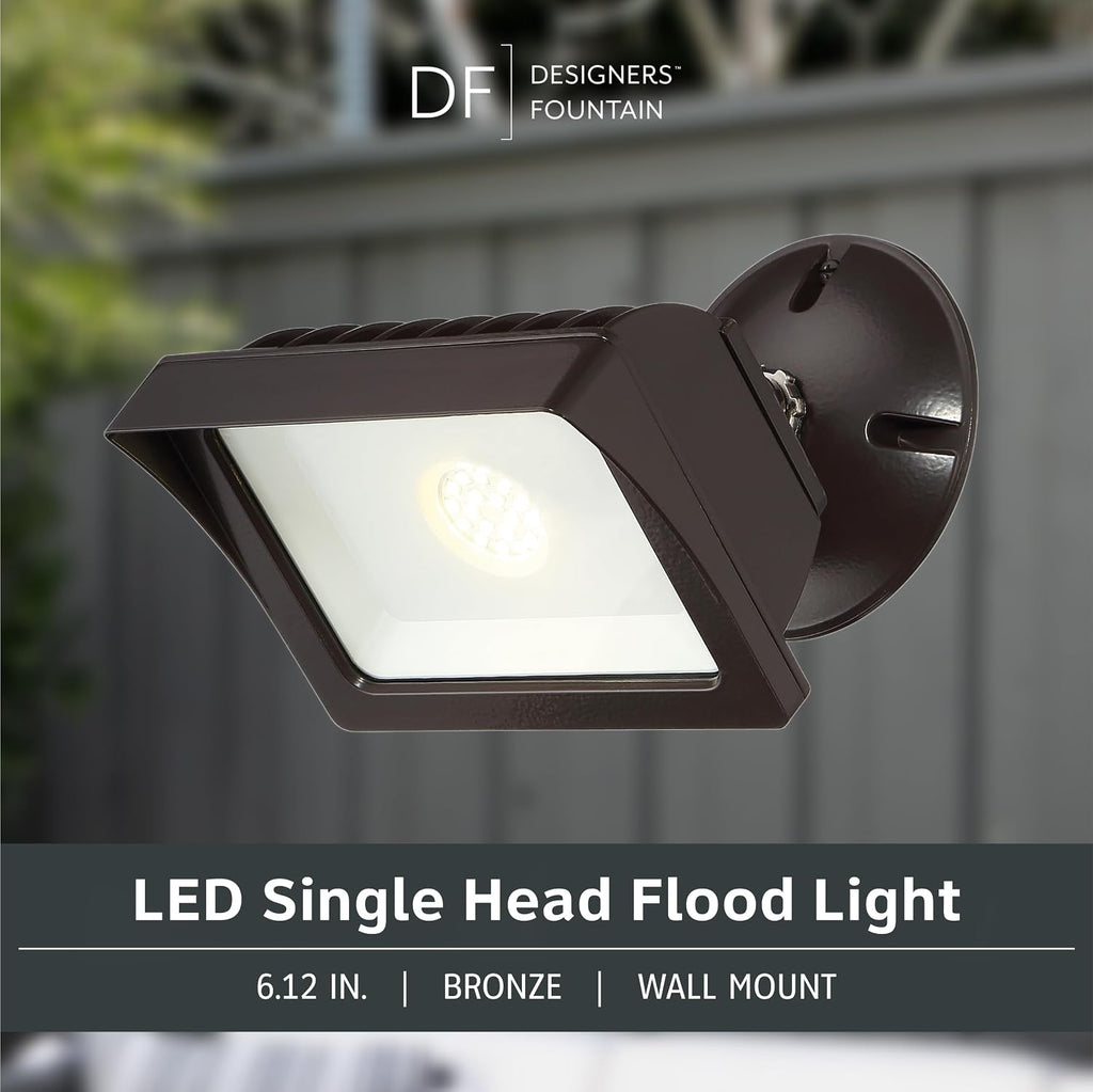FL2016N40-48 Integrated Led Adjustable Single-Head Bronze Outdoor Flood Light, 1775 lm, 4000K