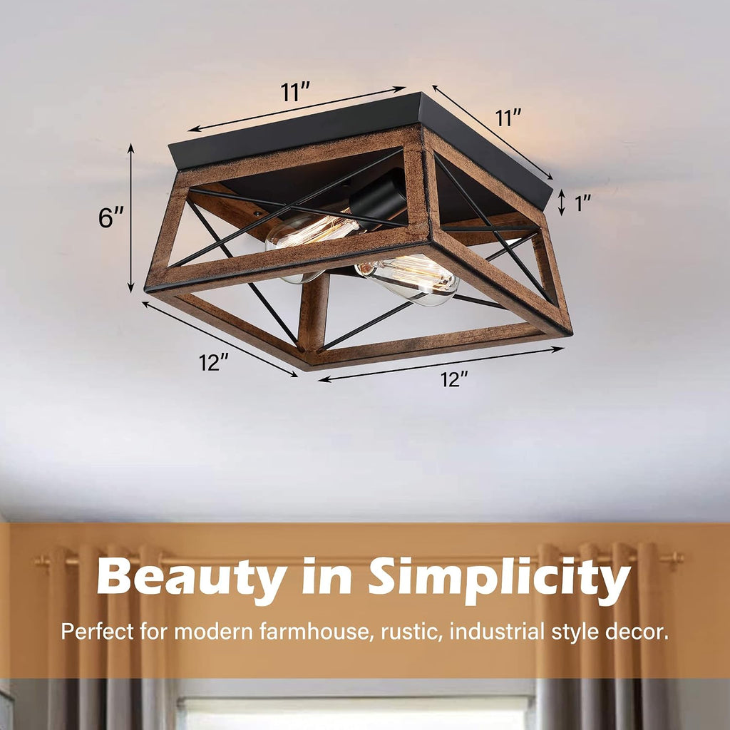 Farmhouse Flush Mount Ceiling Light Fixture, Outdoor Porch Ceiling Lights