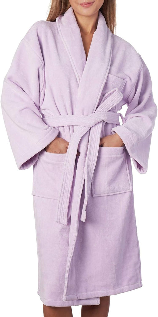 Blair Womens Cotton Terry Cloth Bathrobe Shawl Collar Velour Spa Robe