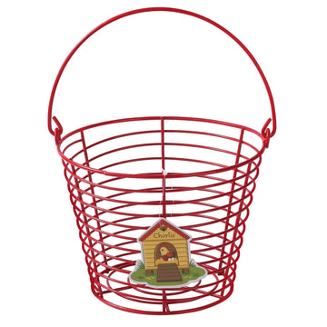 Colorful Metal Mesh Wire Egg Collecting Basket with Handle Portable Garden Vegetable Fruit Storage Lightweight