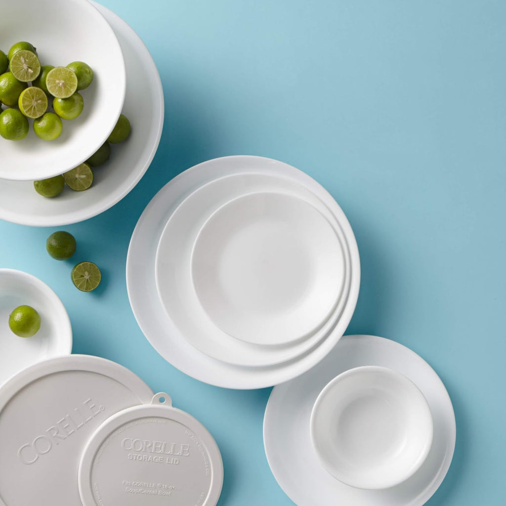 Vitrelle 78-Piece Service for 12 Dinnerware Set, Triple Layer Glass and Chip Resistant