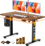 47.2" Standing Desk, Adjustable Height Office Desk with Wood Desktop, Computer Table Work, Study and Gaming