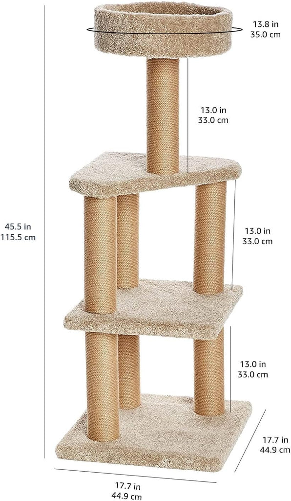 Cat Tree Tower - Multi-Level Climbing Activity Center for Indoor Cats & Kittens with Scratching Posts, Platform