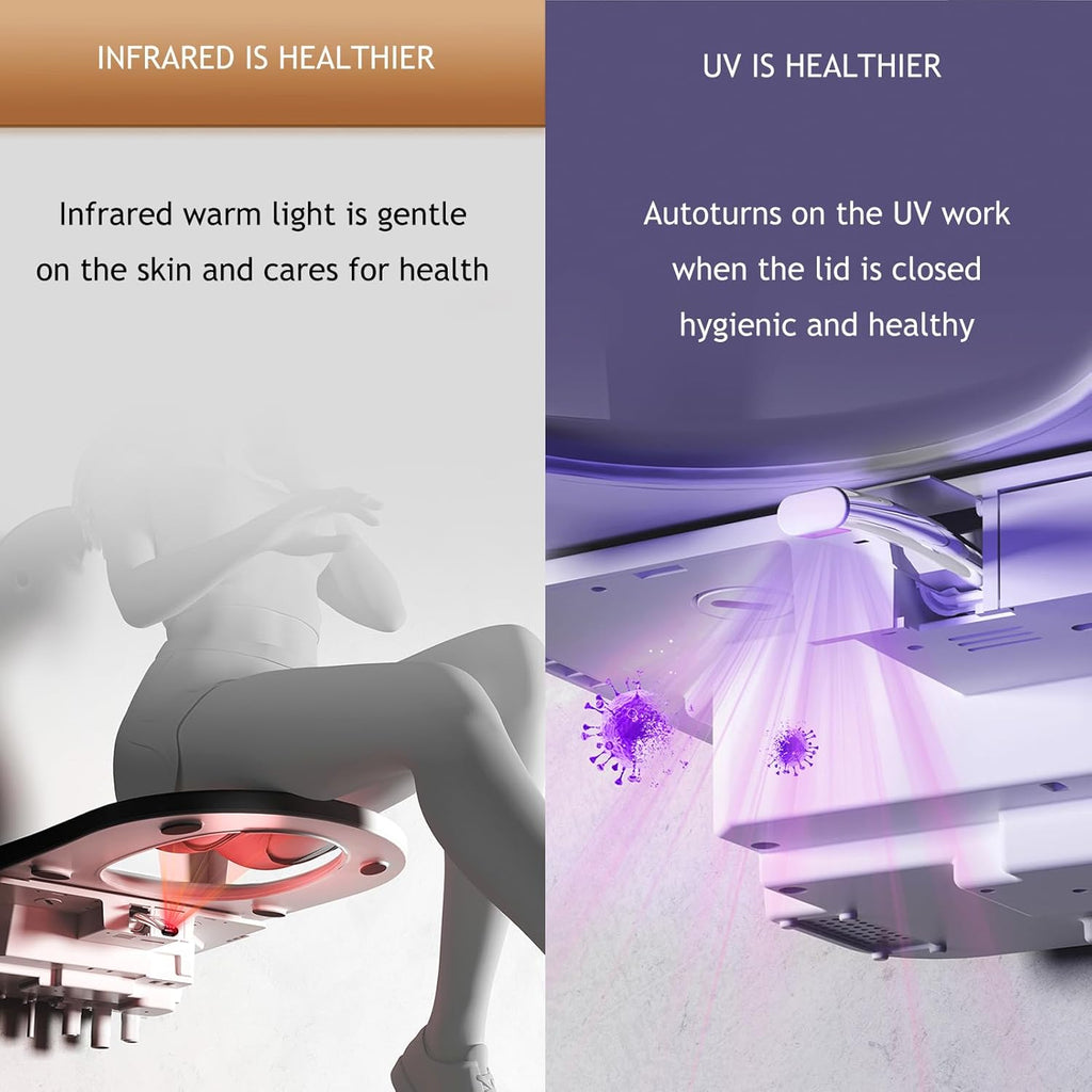 Modern Smart Tankless One-Piece Toilet with Built-In Bidet, Auto Open and Close Lid, Heated Seat, Warm Air Dryer, Night Light, Remote Control, Elongated White