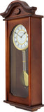 Bedford Clock Collection Jacob 22.75 Inch Mahogany Chiming Pendulum Wall Clock