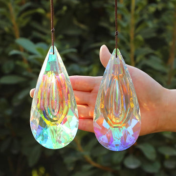 120mm Crystal Suncatcher, 2 Pack Large Prism Sun Catchers Indoor Windows - Hanging Ornaments Rainbow Maker Pendant