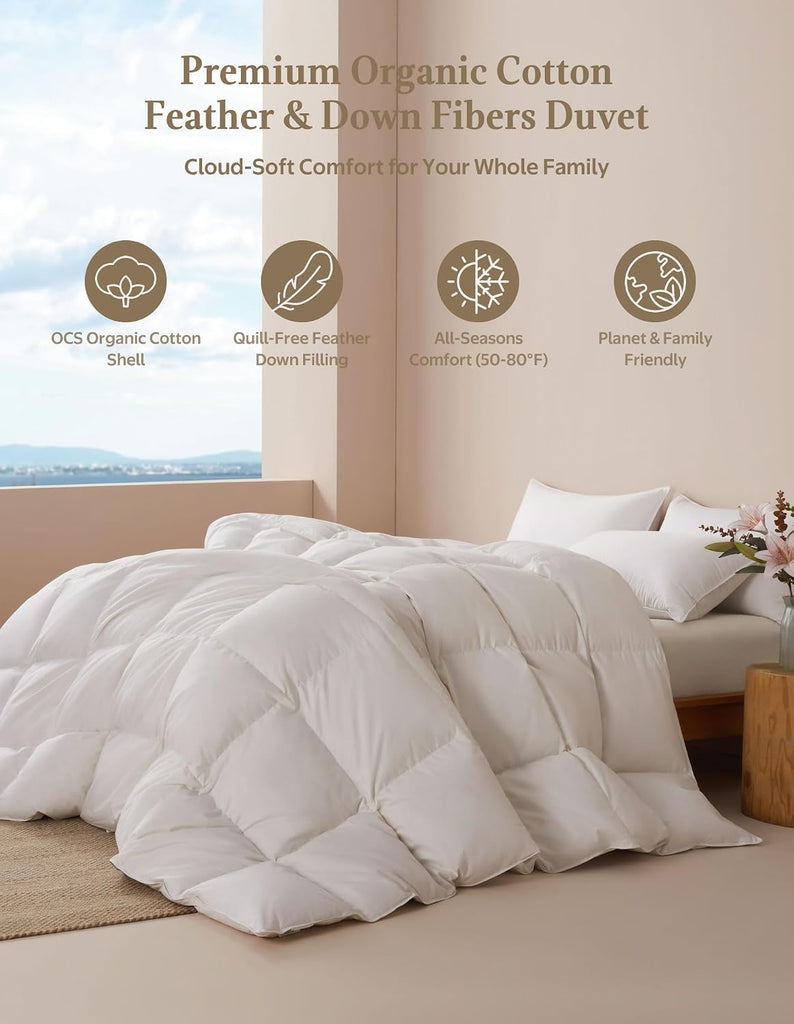 Goose Feather Down Fibers Comforter Oversized King
