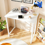 32 Inch Office Small Computer Desk Modern Simple Style Writing Study Work Table Bedroom - Wood White