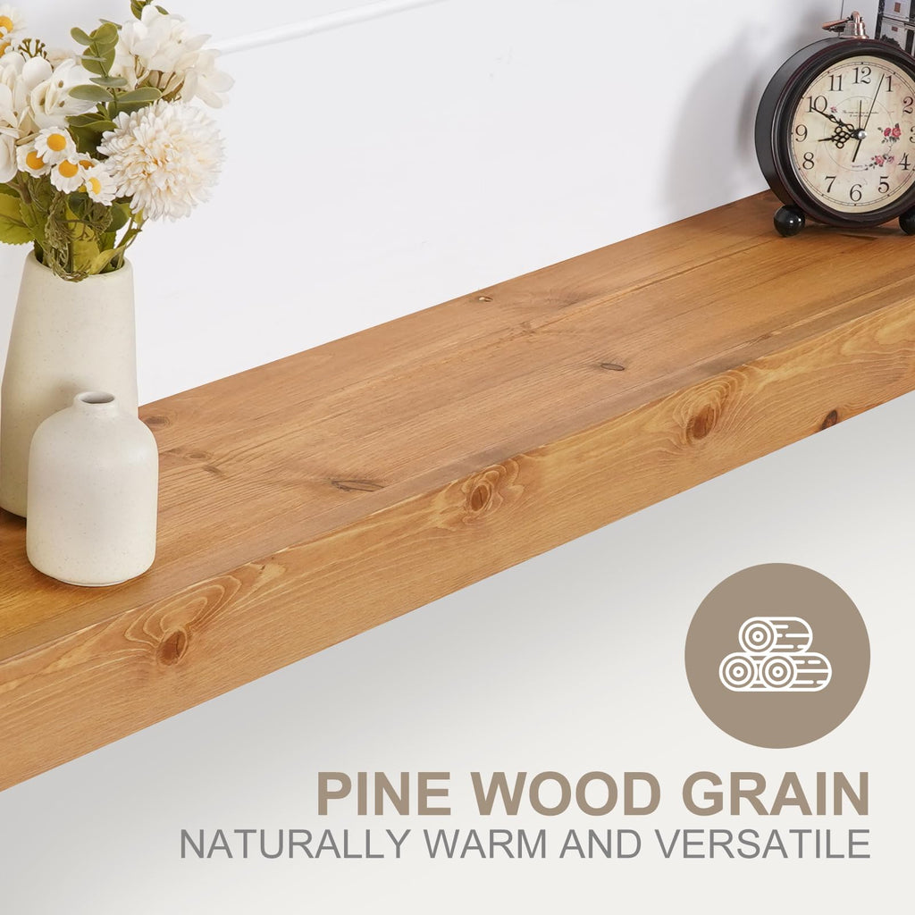 Fireplace Mantel Shelves 60inch Solid Pine Wood Floating Shelf