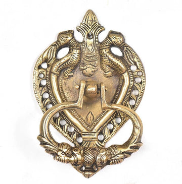 Solid Brass Magnificent Peacock Carved Door Knocker for Main Door