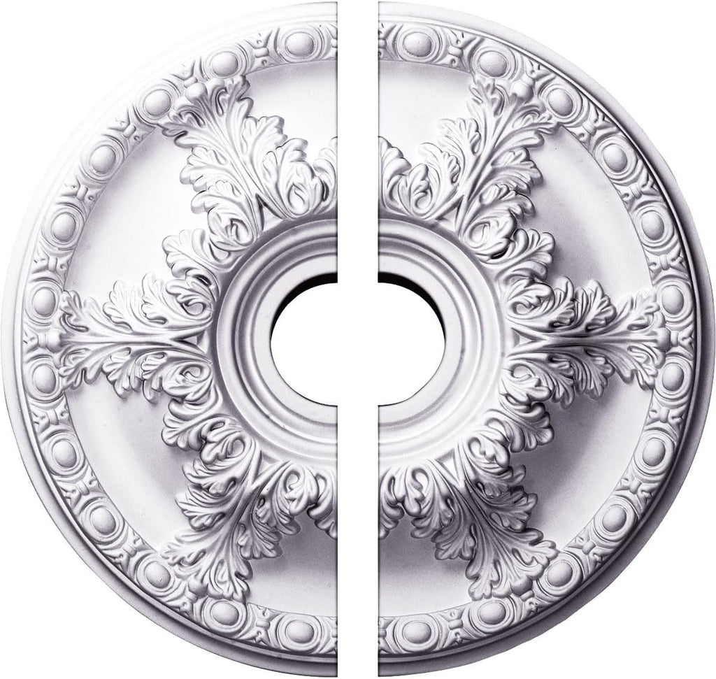 18"OD x 3 1/2"ID x 2 1/2"P Granada Ceiling Medallion, Fits Canopies up to 6-5/8", 2 Piece