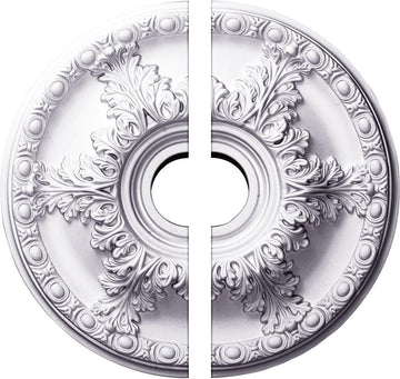 18"OD x 3 1/2"ID x 2 1/2"P Granada Ceiling Medallion, Fits Canopies up to 6-5/8", 2 Piece