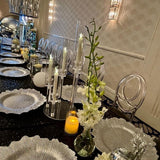 10Pcs Acrylic Candelabra Centerpieces,5 Arm Clear Candelabra Table Centerpiece Acrylic Candle Stick Holders with