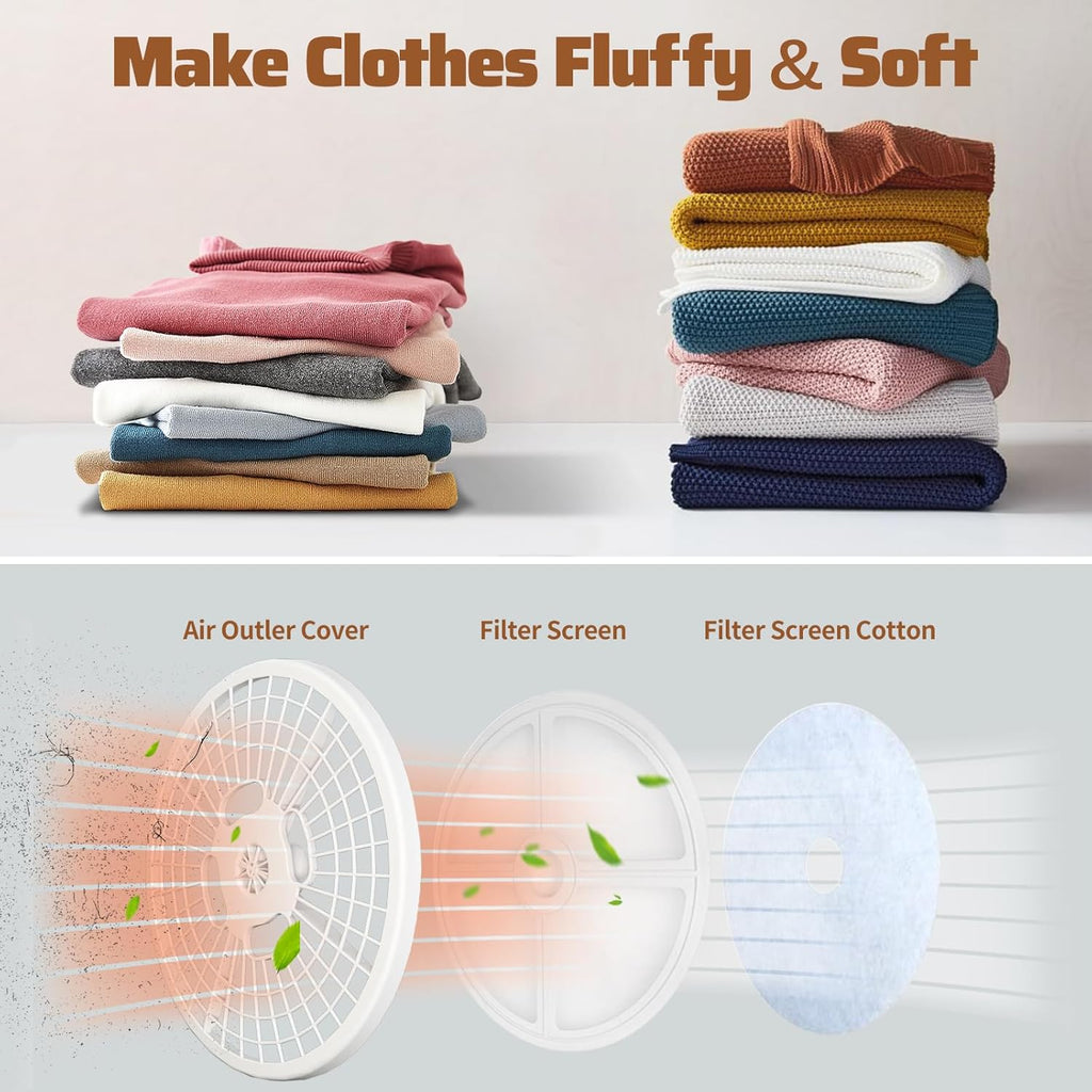Portable Dryer for Clothes 1500W, 110V Laundry Dryer with Stainless Steel Tub, 4 Drying Mode, Portable Dryers for Laundry, Apartments, RVs, Dorms, 3.2 Cu.ft